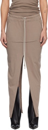 Rick Owens DRKSHDW Beige Temple Pull On Sliced Pillar Maxi Skirt