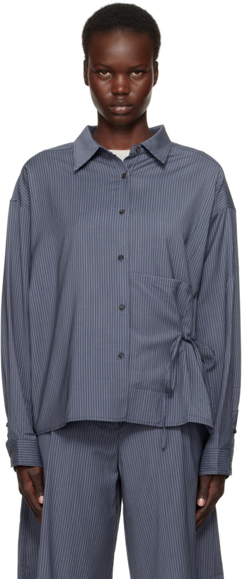 Photo: Deiji Studios Navy Pocket Wool Shirt