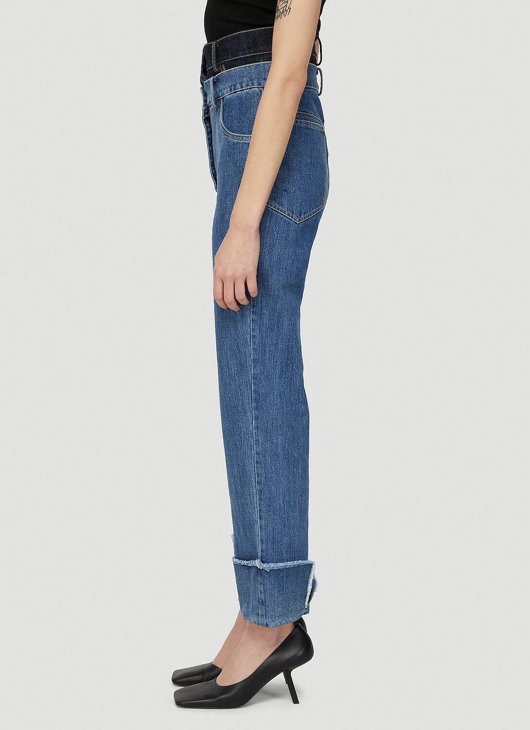Rokh Contrast Waistline Jeans 