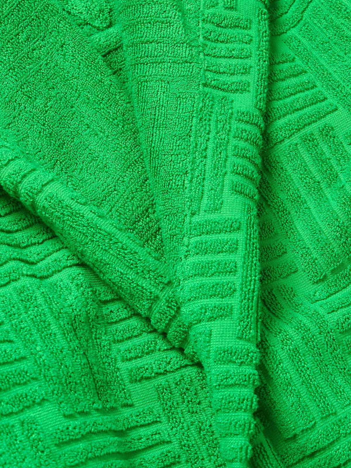 Bottega Veneta - Intrecciato Cotton-Terry Hooded Robe - Green