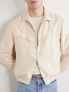 Brunello Cucinelli - Herringbone Wool, Silk and Linen-Blend Blouson Jacket - Neutrals