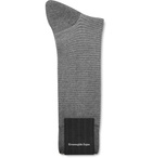 Ermenegildo Zegna - Textured Mélange Stretch Cotton-Blend Socks - Gray