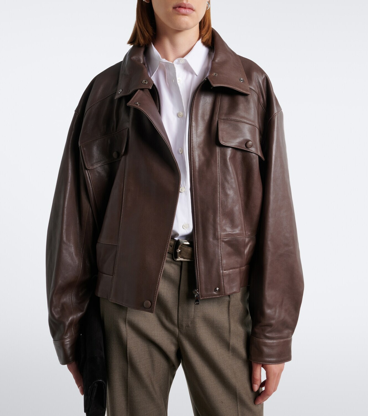Nour Hammour Quincy leather blouson jacket