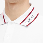 Gucci Men's Logo Collar Polo in White