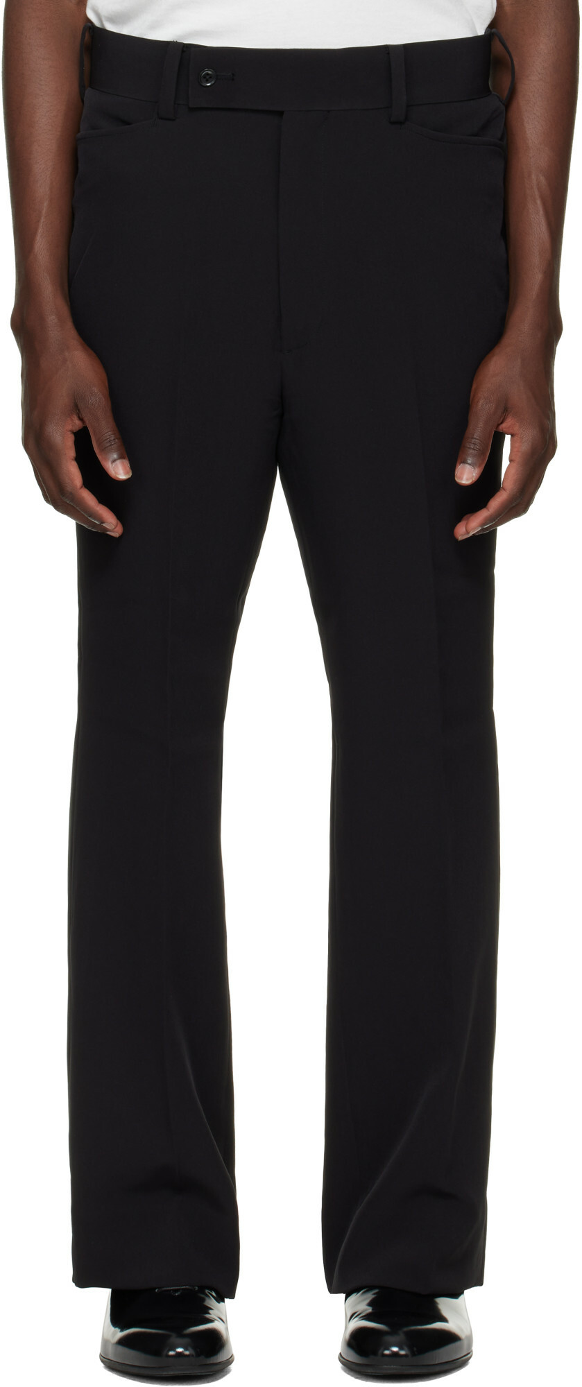 NEEDLES Black Poly Light Double Cloth Boot-Cut Trousers