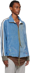 Greg Lauren Blue Overall Track Denim Jacket