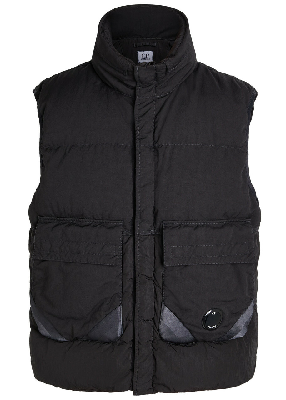トップス C.P. COMPANY-GARMENT DYED VEST C.P. Company Navy Garment-Dyed Down Vest C.P. Company