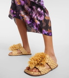 Dries Van Noten Raffia espadrille slides
