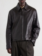 LOEWE - Full-Grained Leather Jacket - Brown