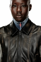Diesel Bomber vest with distressed effect - Jackets Womens in Brown