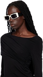 Magda Butrym White & Black Linda Farrow Edition Sunglasses