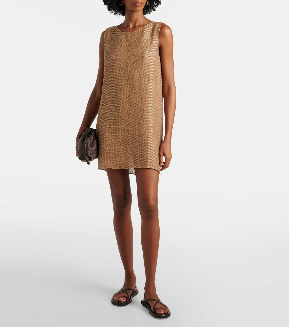 Leset Stella sequined linen-blend minidress