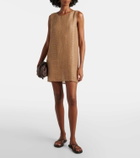 Leset Stella sequined linen-blend minidress