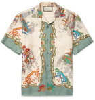 Gucci - Camp-Collar Printed Silk-Twill Shirt - Ivory