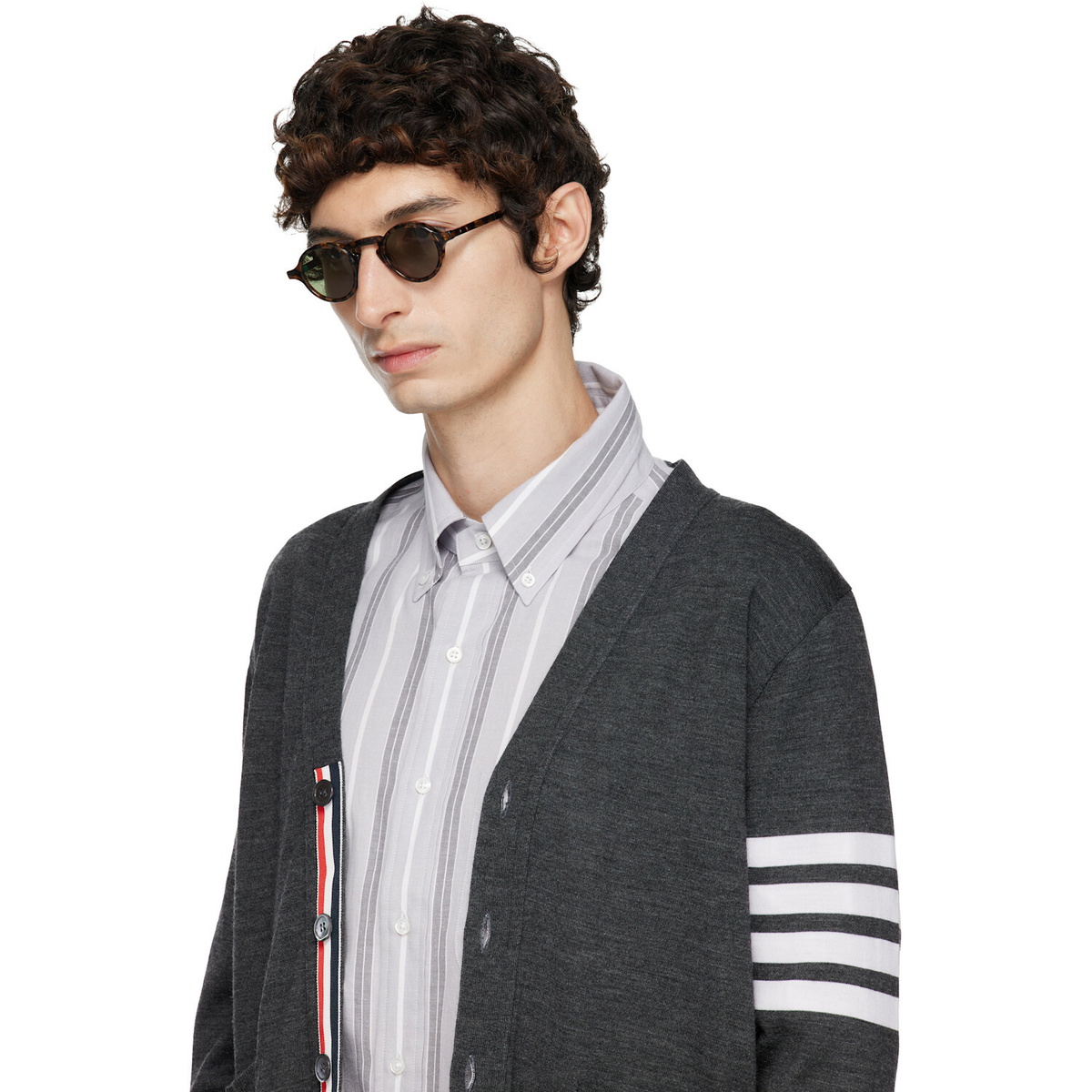 Thom Browne Brown Round Sunglasses