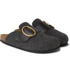 JW Anderson - Leather-Trimmed Felt Backless Loafers - Gray