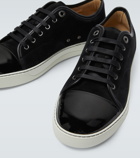 Lanvin Suede and patent cap-toe sneakers