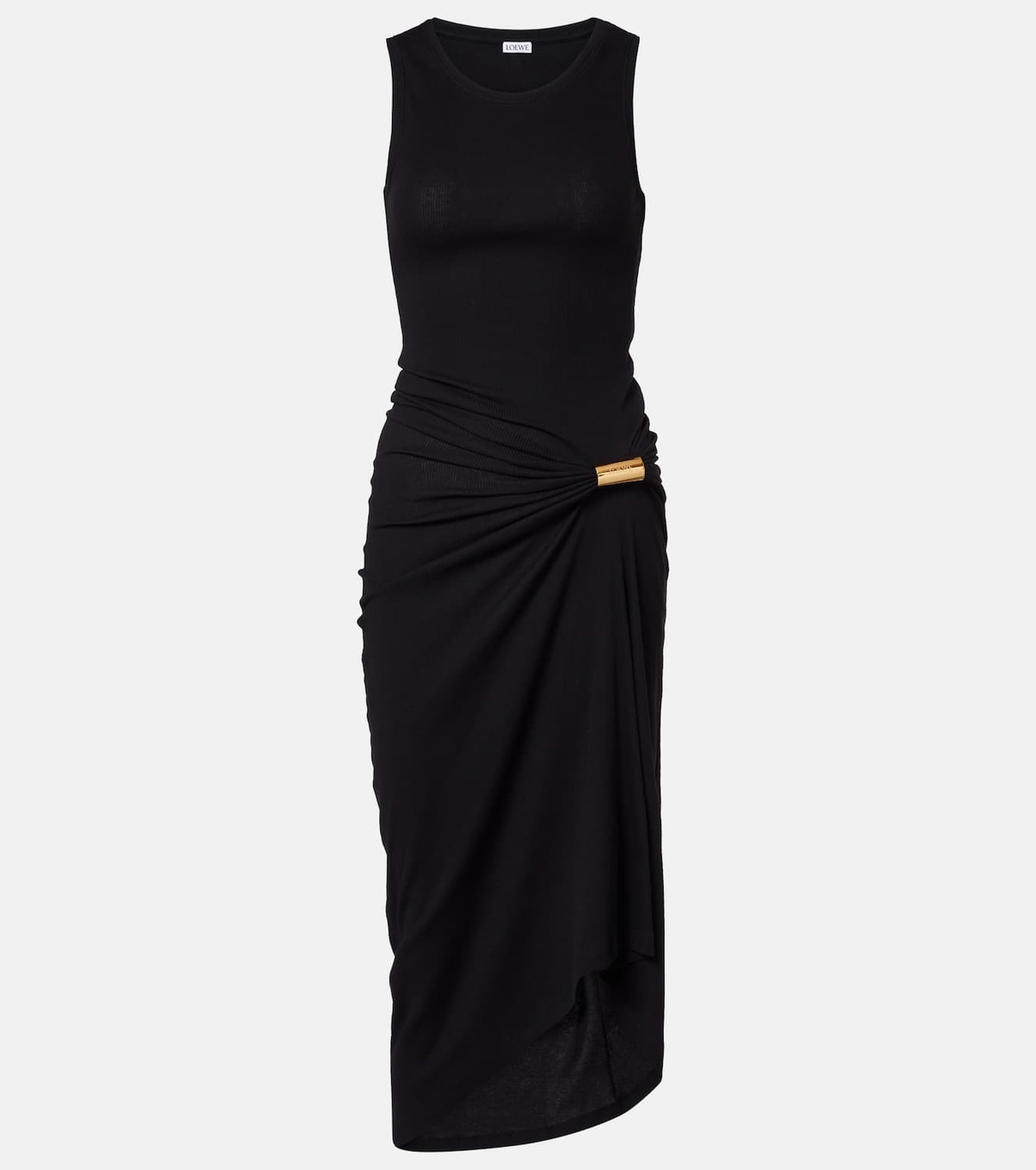 Loewe Tank gathered cotton-blend midi dress