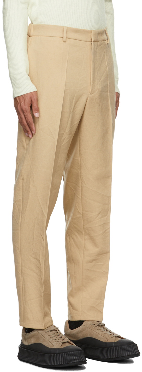 Jil Sander Beige Gabardine Tapered Trousers Jil Sander