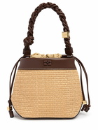 GANNI Bou Bucket Raffia Effect Bag