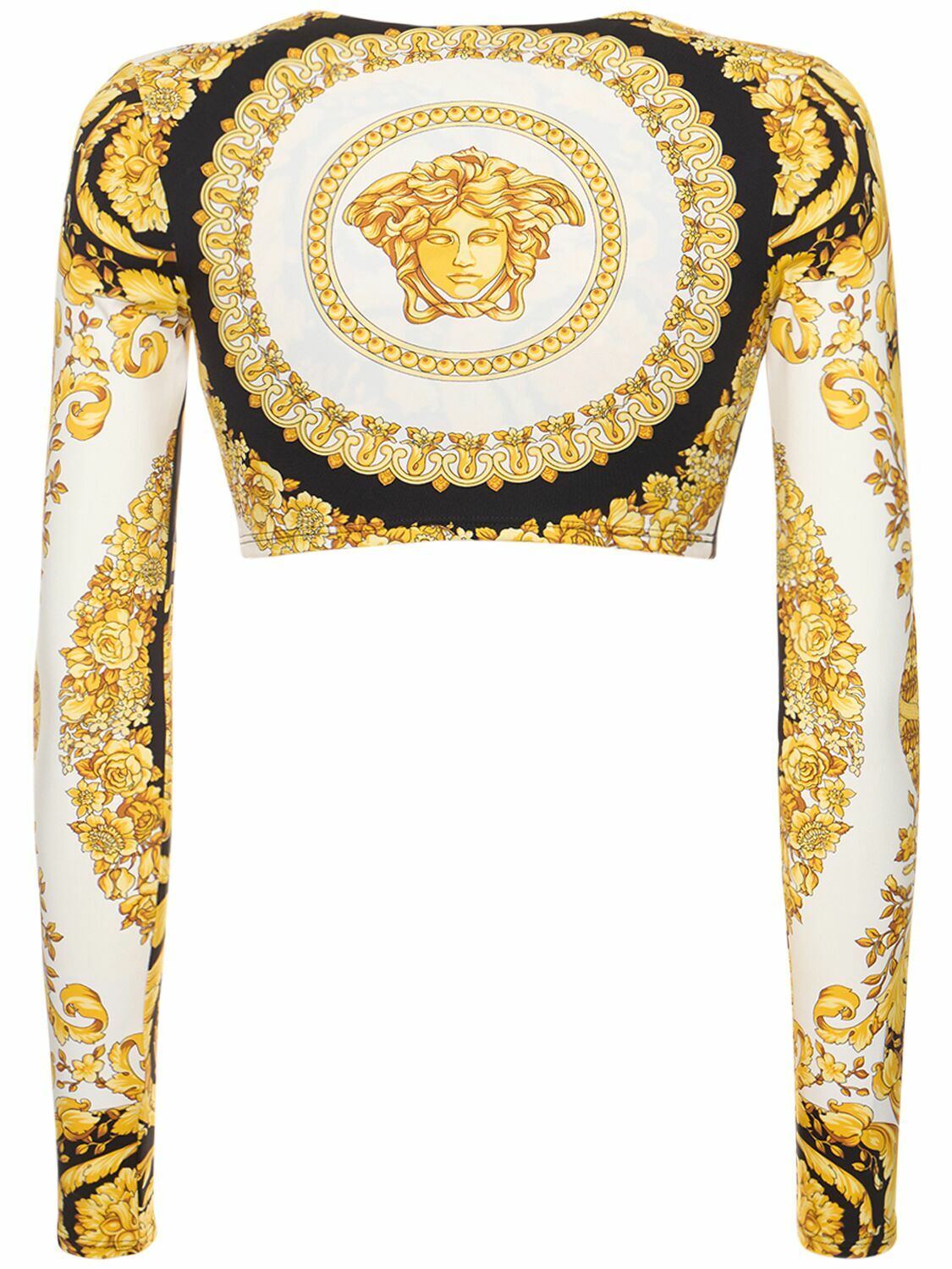 VERSACE - Barocco Printed Jersey Crop Top