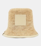 Jacquemus Le Bob Soli logo raffia bucket hat