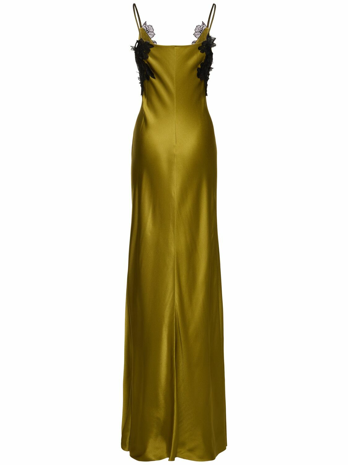 【関税込み】A FERRETTI Satin dress ALBERTA FERRETTI Satin & Lace Long Dress Alberta Ferretti