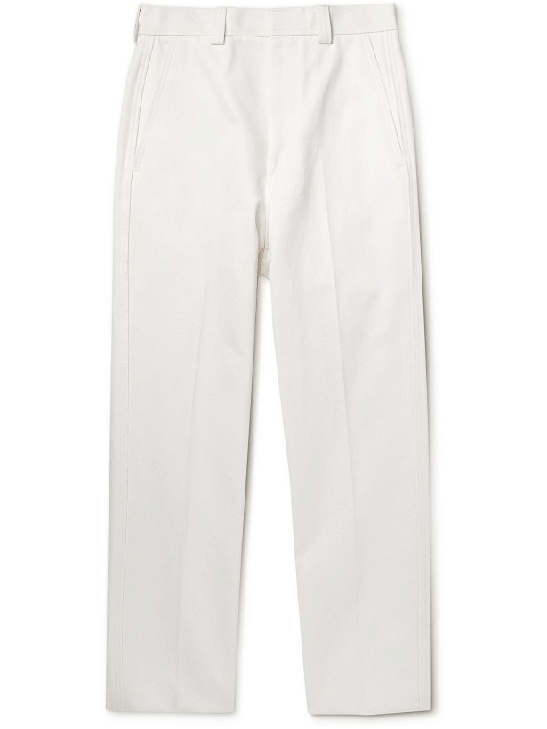 Photo: Ermenegildo Zegna - Straight-Leg Cotton, Silk and Linen-Blend Twill Trousers - White