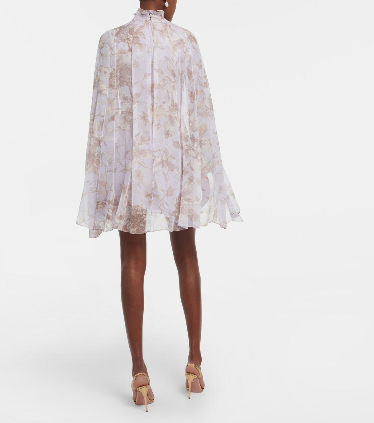 lilac floral lace clarice dress Lilac Coast Tiered Lace Dress With Flutter Sleeve & Trims