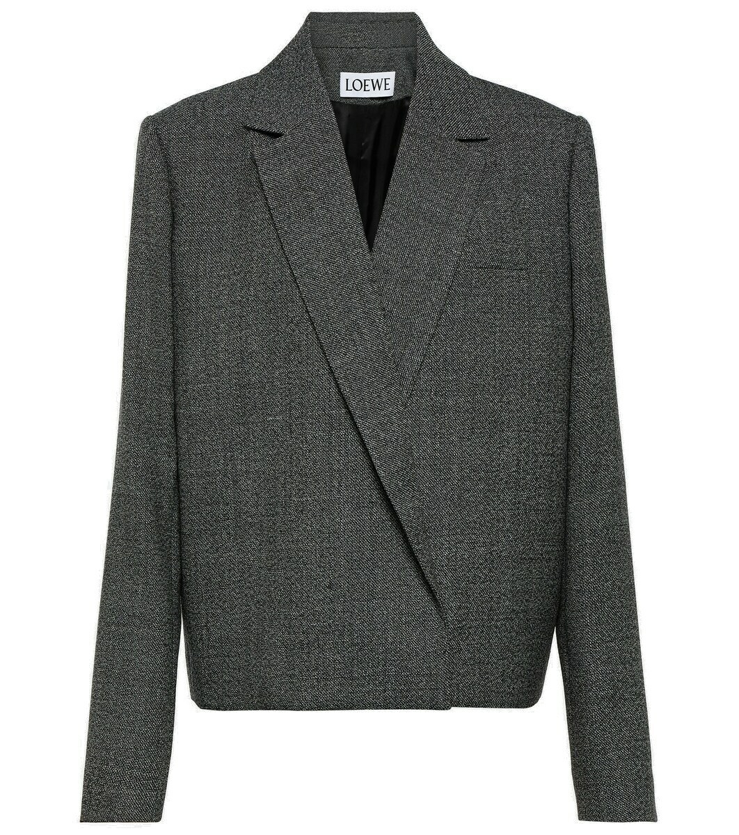 Loewe Asymmetric cropped wool blazer Loewe