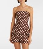 Faithfull Petro polka-dot strapless linen top