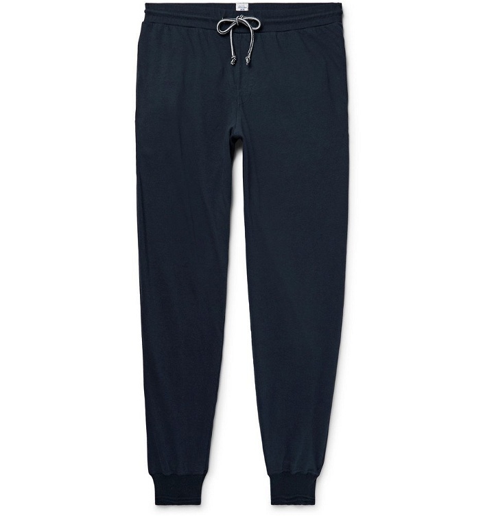 Photo: Schiesser - Nick Slim-Fit Tapered Cotton-Jersey Sweatpants - Men - Midnight blue