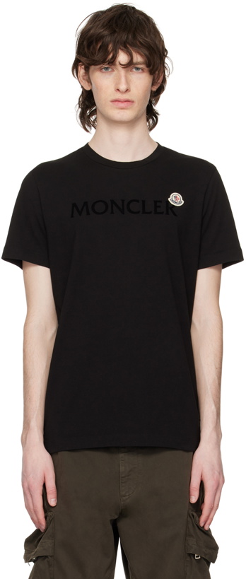 Photo: Moncler Black Flocked T-Shirt