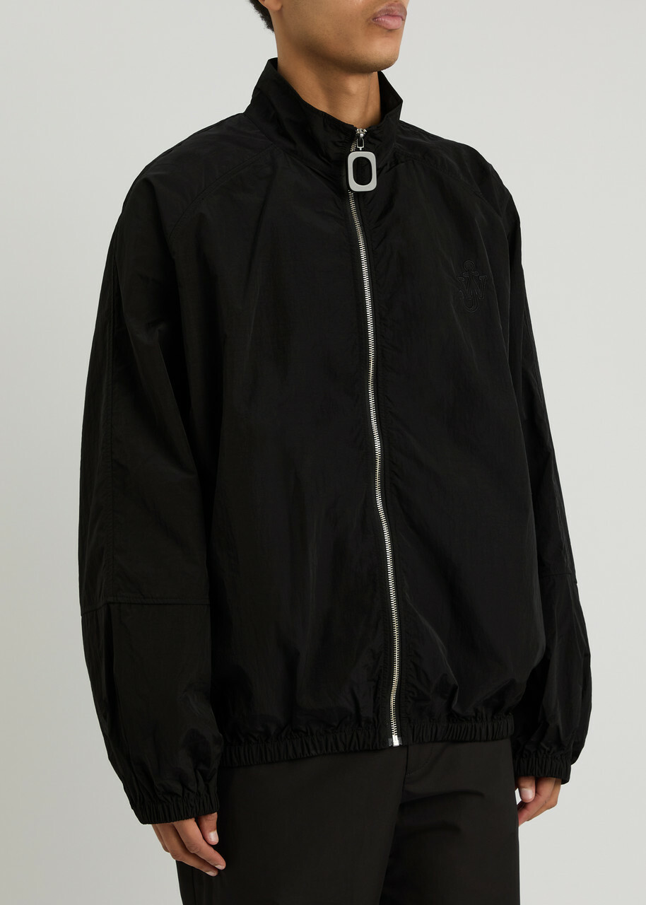 JW Anderson Logo-embroidered Nylon Track Jacket Black JW Anderson