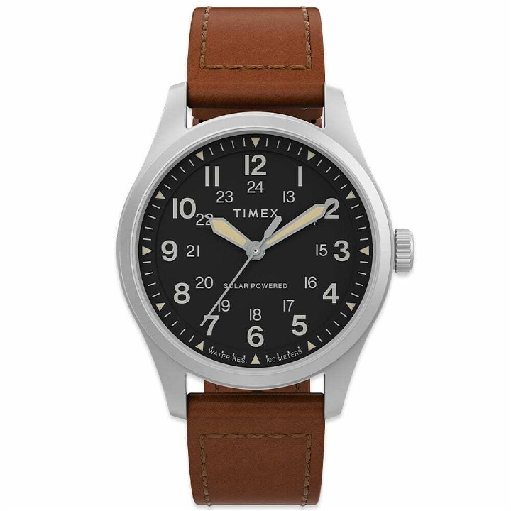 Photo: Timex Men's Expedition Field Post Solar Watch in Tan/Chrome