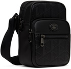 Lacoste Black Monogram Print Small Crossbody Bag