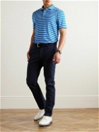 G/FORE - Striped Perforated Tech-Jersey Polo Shirt - Blue
