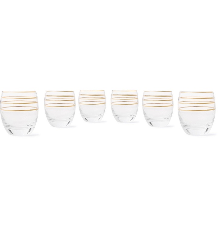Photo: The Wolseley Collection - Set of Six Gold-Detailed Crystal Tumbler Glasses - Neutrals