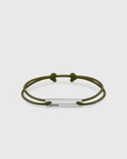 Le Gramme 1.7g Sterling Silver Khaki Cord Bracelet Green - Mens - Jewellery