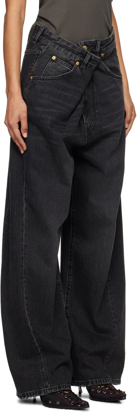 DARKPARK Black Ines Fold Over Jeans DARKPARK