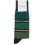 Paul Smith - Striped Stretch Cotton-Blend Socks - Men - Green