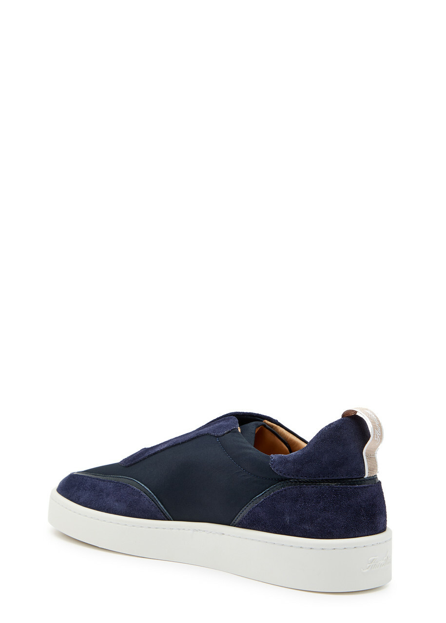 Aurélien Leisure Panelled Suede Sneakers Navy