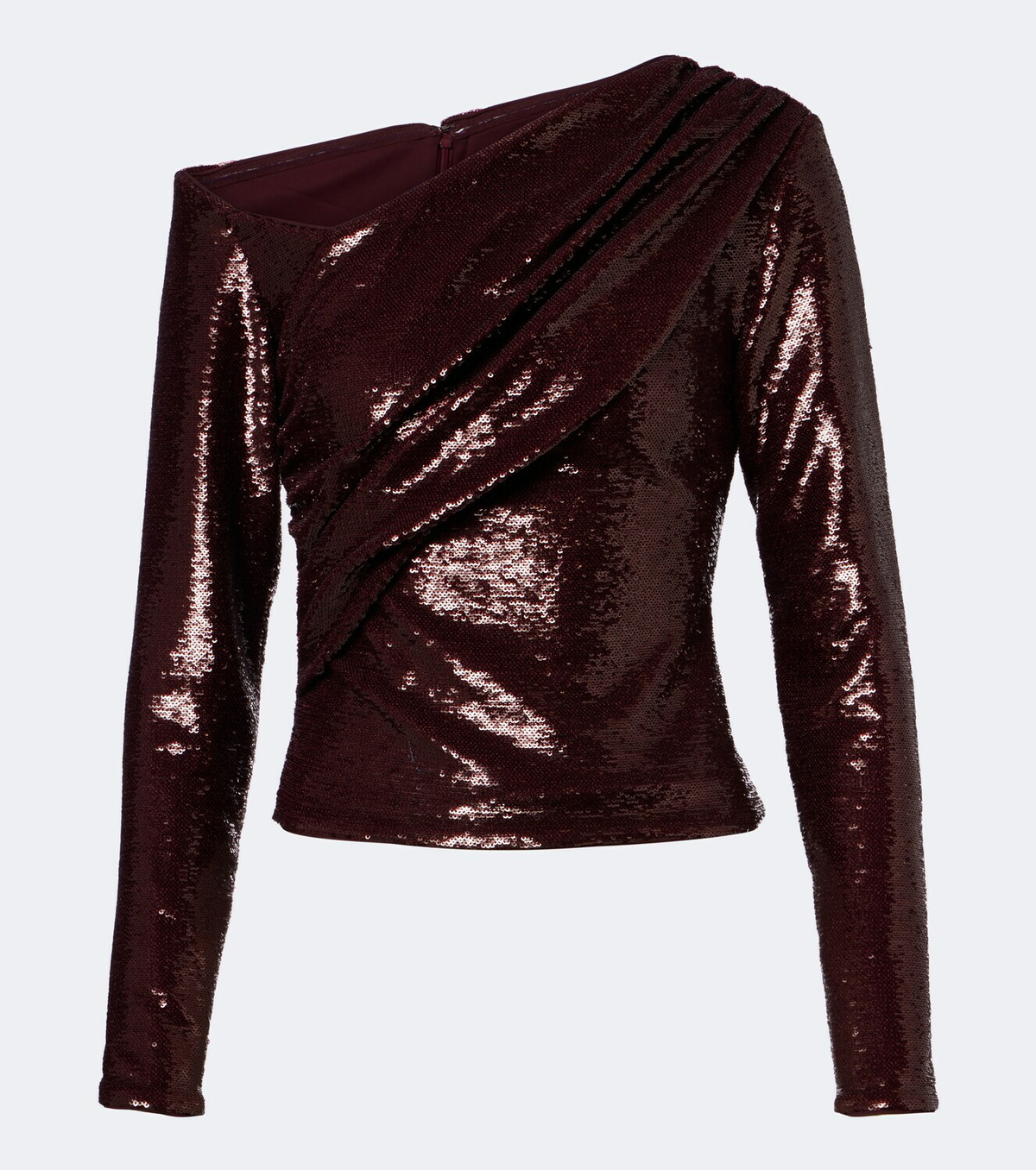 Roland Mouret Draped sequined asymmetric top