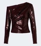 Roland Mouret Draped sequined asymmetric top