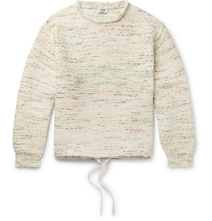 Photo: Acne Studios - Kropp Oversized Mélange-Knit Drawstring Sweater - Men - Green