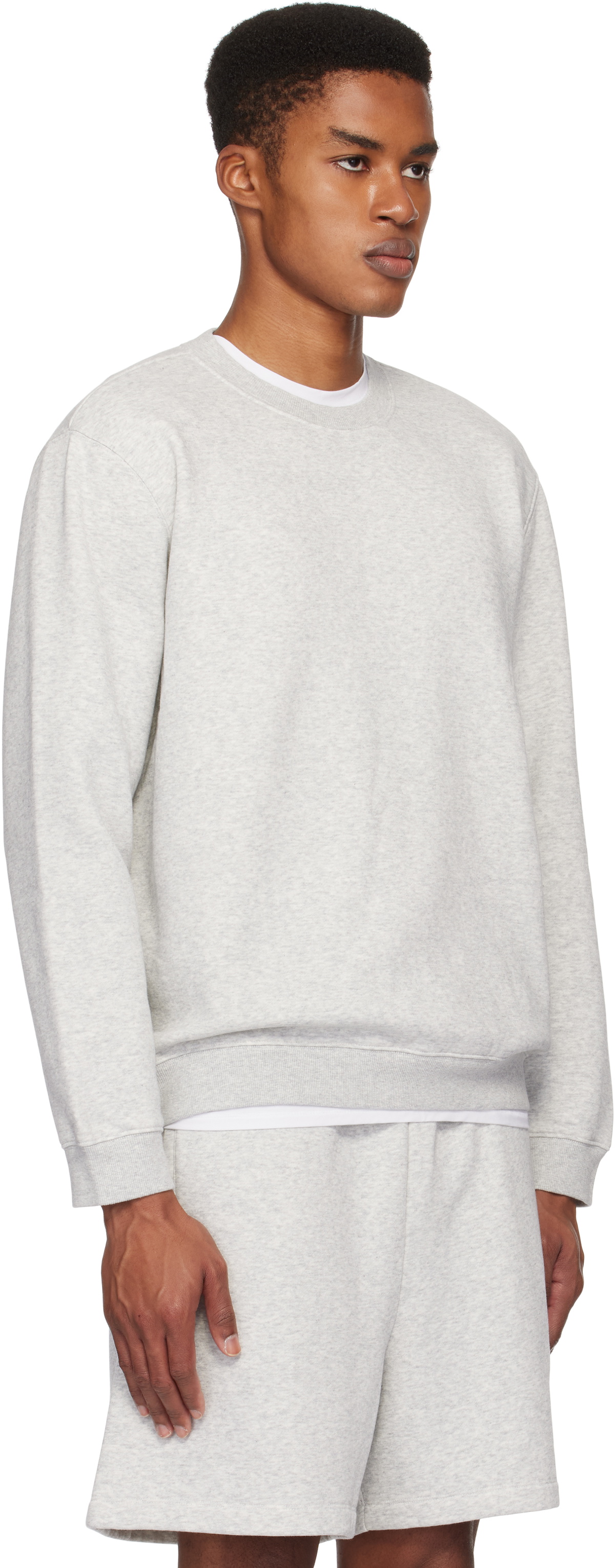 SKIMS Gray Fleece Lounge Classic Crewneck Sweatshirt