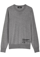 DSQUARED2 Logo-appliqué Wool Jumper Grey