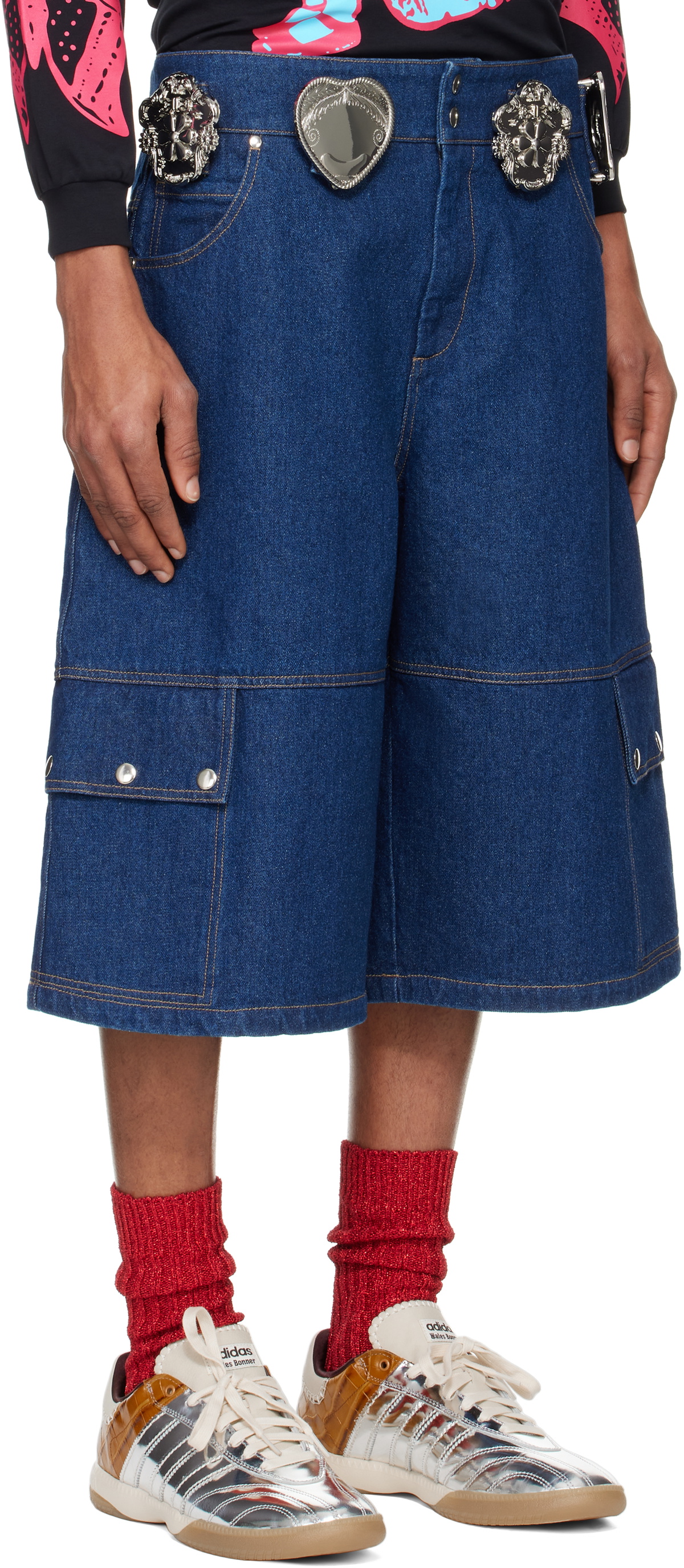 Chopova Lowena Blue Balmy Denim Shorts