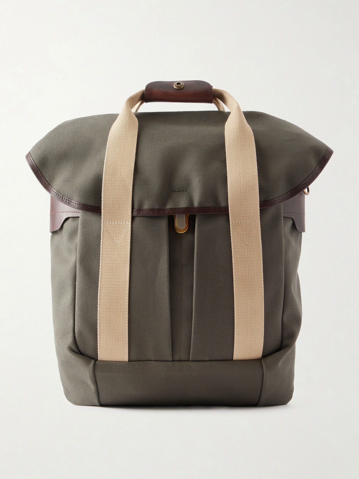 Bleu de Chauffe - Chiloé Leather-Trimmed Waxed Cotton-Canvas Backpack