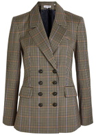 Veronica Beard Claude Dicky Plaid Stretch-wool Blazer Brown